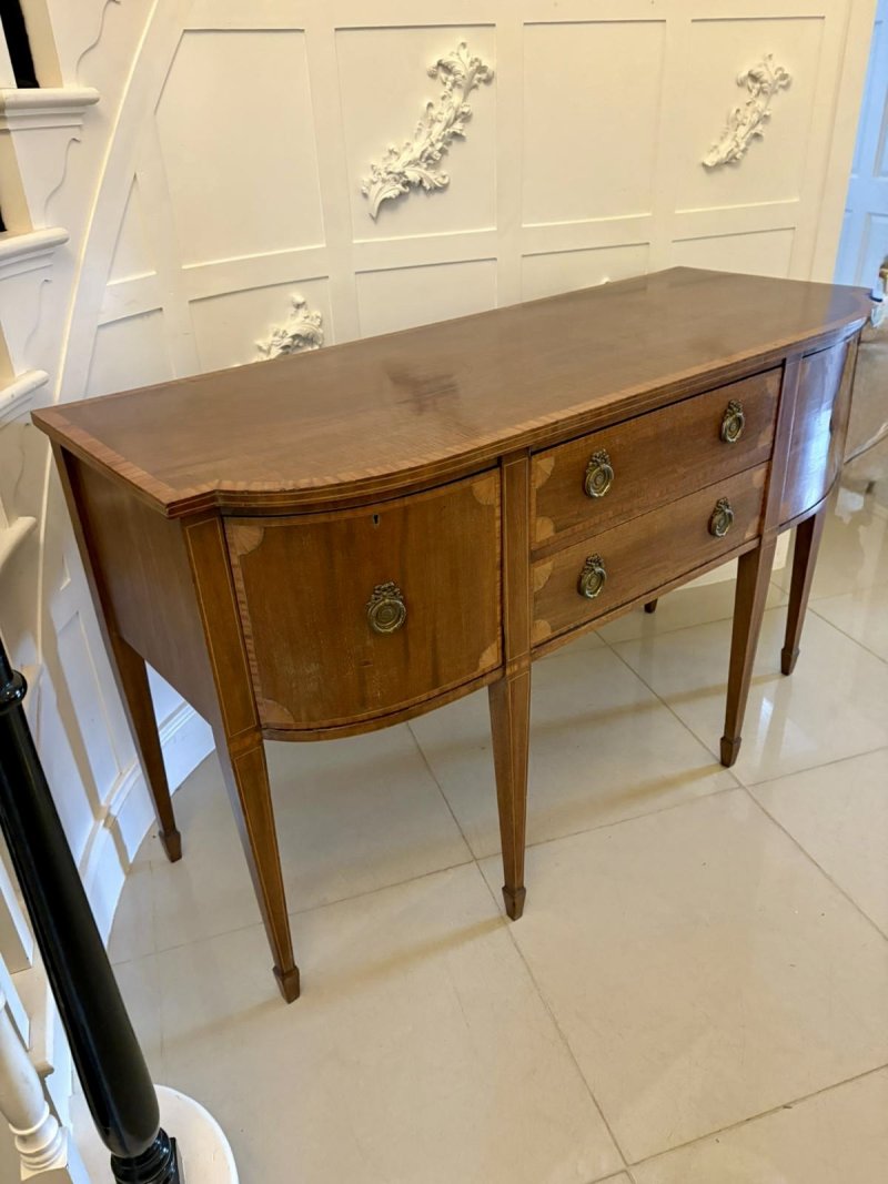 Antique Edwardian Quality Mahogany and Satinwood Crossbanded Sideboard - Image 9